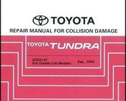 2006 Toyota Tundra Double Cab Collision Repair Manual