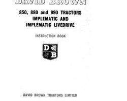 Operator's Manual for Case IH Tractors model 850
