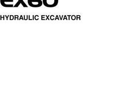 Hitachi Ex-series model Ex60 Excavators Owner Operator Manual