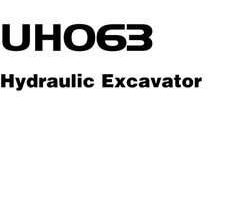 Hitachi Uh-series model Uh063 Excavators Owner Operator Manual