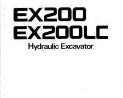 Hitachi Ex-series model Ex200lc Excavators Owner Operator Manual