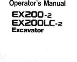 Hitachi Ex-2 Series model Ex200lc-2 Excavators Owner Operator Manual