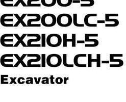 Hitachi Ex-5 Series model Ex210h-5 Excavators Owner Operator Manual