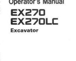 Hitachi Ex-series model Ex270lc Excavators Owner Operator Manual