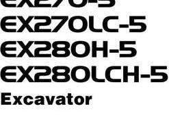 Hitachi Ex-5 Series model Ex280hlc-5 Excavators Owner Operator Manual