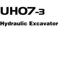 Hitachi Uh-3 Series model Uh07-3 Excavators Owner Operator Manual