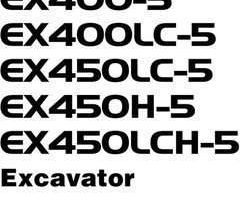 Hitachi Ex-5 Series model Ex400lc-5 Excavators Owner Operator Manual