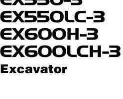 Hitachi Ex-3 Series model Ex550-3 Excavators Owner Operator Manual