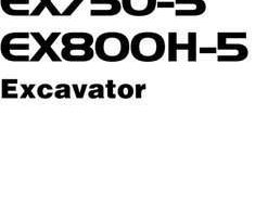 Hitachi Ex-5 Series model Ex800h-5 Excavators Owner Operator Manual