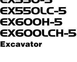 Hitachi Ex-5 Series model Ex600lch-5 Excavators Owner Operator Manual