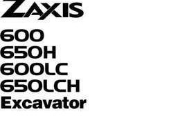 Hitachi Zaxis Series model Zaxis650h Excavators Owner Operator Manual