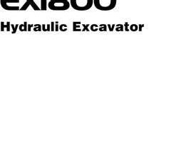 Hitachi Ex-series model Ex1800 Excavators Owner Operator Manual