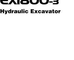 Hitachi Ex-3 Series model Ex1800-3 Excavators Owner Operator Manual