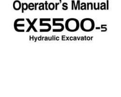 Hitachi Ex-5 Series model Ex5500-5 Excavators Owner Operator Manual