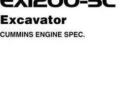 Hitachi Ex-5 Series model Ex1200-5c Excavators Owner Operator Manual