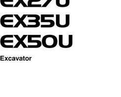 Hitachi Ex-series model Ex35u Excavators Owner Operator Manual