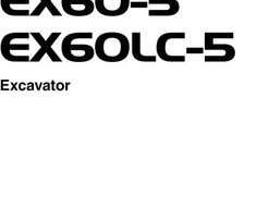 Hitachi Ex-5 Series model Ex60-5 Excavators Owner Operator Manual