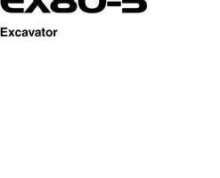 Hitachi Ex-5 Series model Ex80-5 Excavators Owner Operator Manual