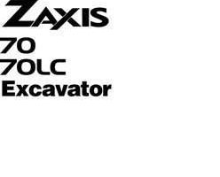 Hitachi Zaxis Series model Zaxis70lc Excavators Owner Operator Manual