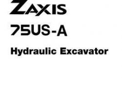 Hitachi Zaxis Series model Zaxis75usa Excavators Owner Operator Manual
