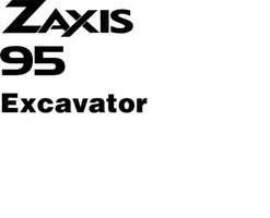 Hitachi Zaxis Series model Zaxis95 Excavators Owner Operator Manual