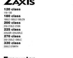 Hitachi Zaxis Series model Zaxis180lcn Excavators Owner Operator Manual
