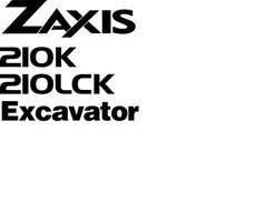 Hitachi Zaxis Series model Zaxis210k Excavators Owner Operator Manual