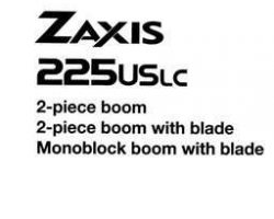 Hitachi Zaxis Series model Zaxis225uslc Excavators Owner Operator Manual