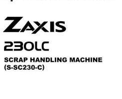 Hitachi Zaxis Series model Zaxis230lc Excavators Owner Operator Manual