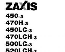 Hitachi Zaxis-3 Series model Zaxis450-3 Excavators Owner Operator Manual