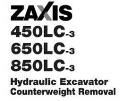Hitachi Zaxis-3 Series model Zaxis850lc-3 Excavators Owner Operator Manual