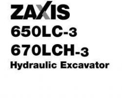 Hitachi Zaxis-3 Series model Zaxis650-3 Excavators Owner Operator Manual