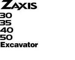 Hitachi Zaxis Series model Zaxis35 Excavators Owner Operator Manual
