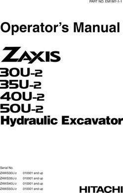 Hitachi Zaxis-2 Series model Zaxis40u-2 Excavators Owner Operator Manual