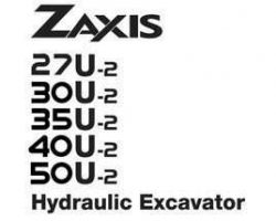 Hitachi Zaxis-2 Series model Zaxis27u-2 Excavators Owner Operator Manual