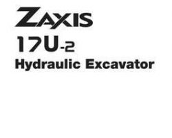 Hitachi Zaxis-2 Series model Zaxis17u-2 Excavators Owner Operator Manual