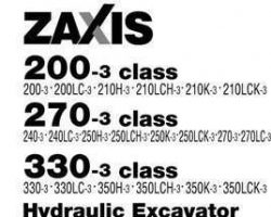 Hitachi Zaxis-3 Series model Zaxis250lck-3 Excavators Owner Operator Manual