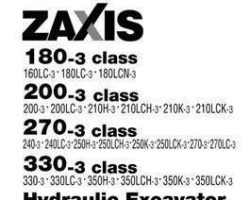 Hitachi Zaxis-3 Series model Zaxis180lcn-3 Excavators Owner Operator Manual