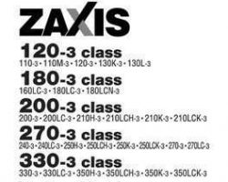 Hitachi Zaxis-3 Series model Zaxis120-3 Excavators Owner Operator Manual