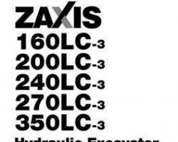 Hitachi Zaxis-3 Series model Zaxis350lc-3 Excavators Owner Operator Manual