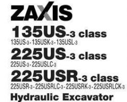 Hitachi Zaxis-3 Series model Zaxis135us-3 Excavators Owner Operator Manual