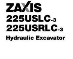 Hitachi Zaxis-3 Series model Zaxis225usrlc Excavators Owner Operator Manual