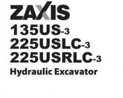Hitachi Zaxis-3 Series model Zaxis225usrlc-3 Excavators Owner Operator Manual