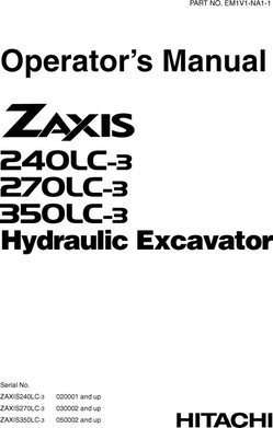 Hitachi Zaxis Series model Zaxis270lc-3 Excavators Owner Operator Manual