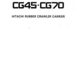 Hitachi model Cg70 Crawler Carriers Owner Operator Manual