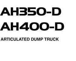 Hitachi D Series model Ah350d Articulated Dump Trucks Owner Operator Manual