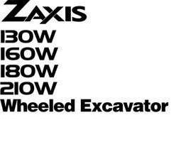 Hitachi Zaxis Series model Zaxis160w Excavators Owner Operator Manual