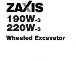 Hitachi Zaxis-3 Series model Zaxis220w-3 Excavators Owner Operator Manual