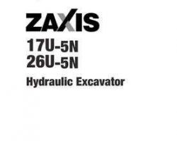 Hitachi Zaxis-5 Series model Zaxis26u-5n Excavators Owner Operator Manual