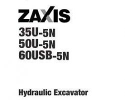 Hitachi Zaxis-5 Series model Zaxis60usb-5n Excavators Owner Operator Manual